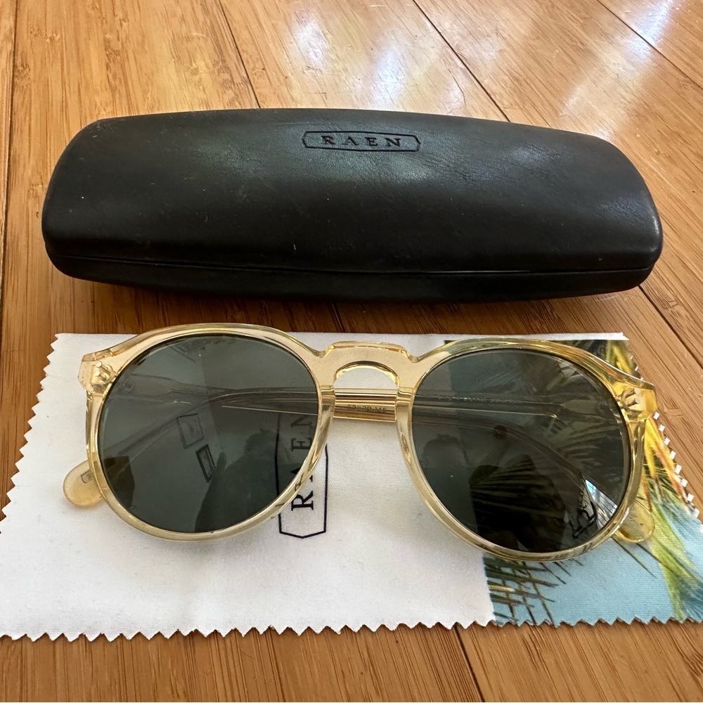 RAEN Clear Frame Sunglasses with Black Case